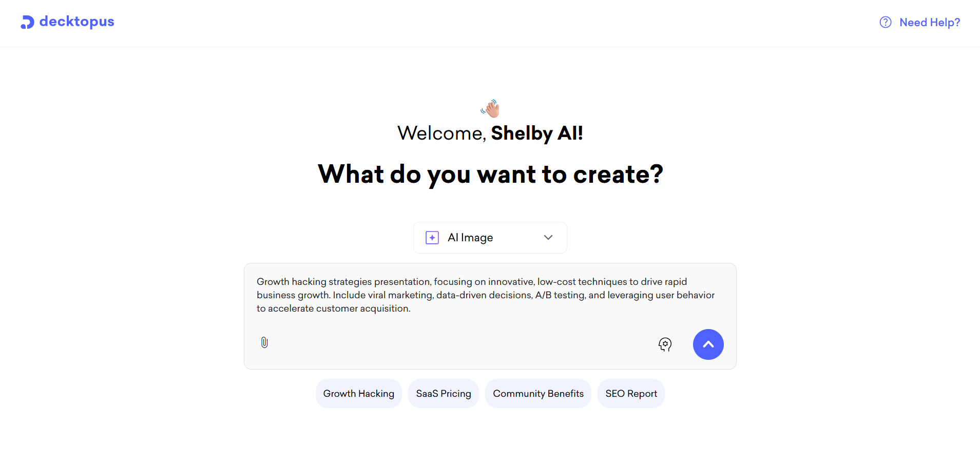 Decktopus AI — UI screenshot from hands-on testing