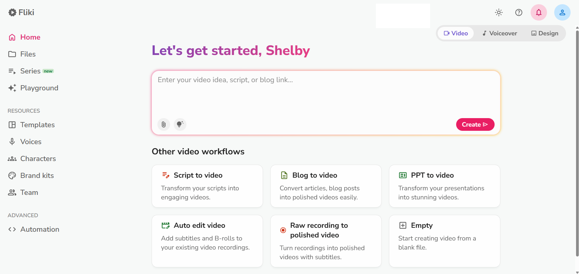 Fliki — UI screenshot from hands-on testing