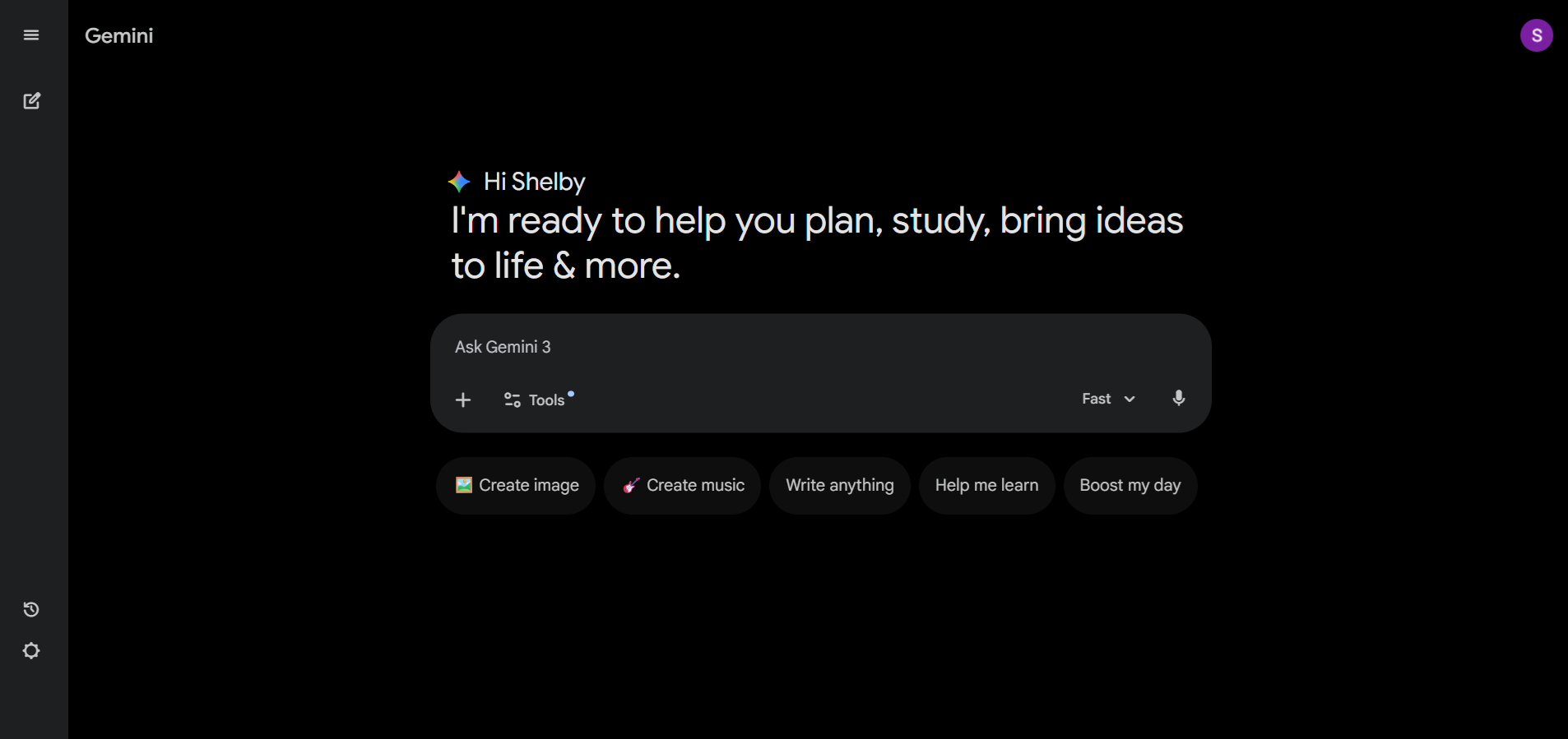 Google Gemini — UI screenshot from hands-on testing