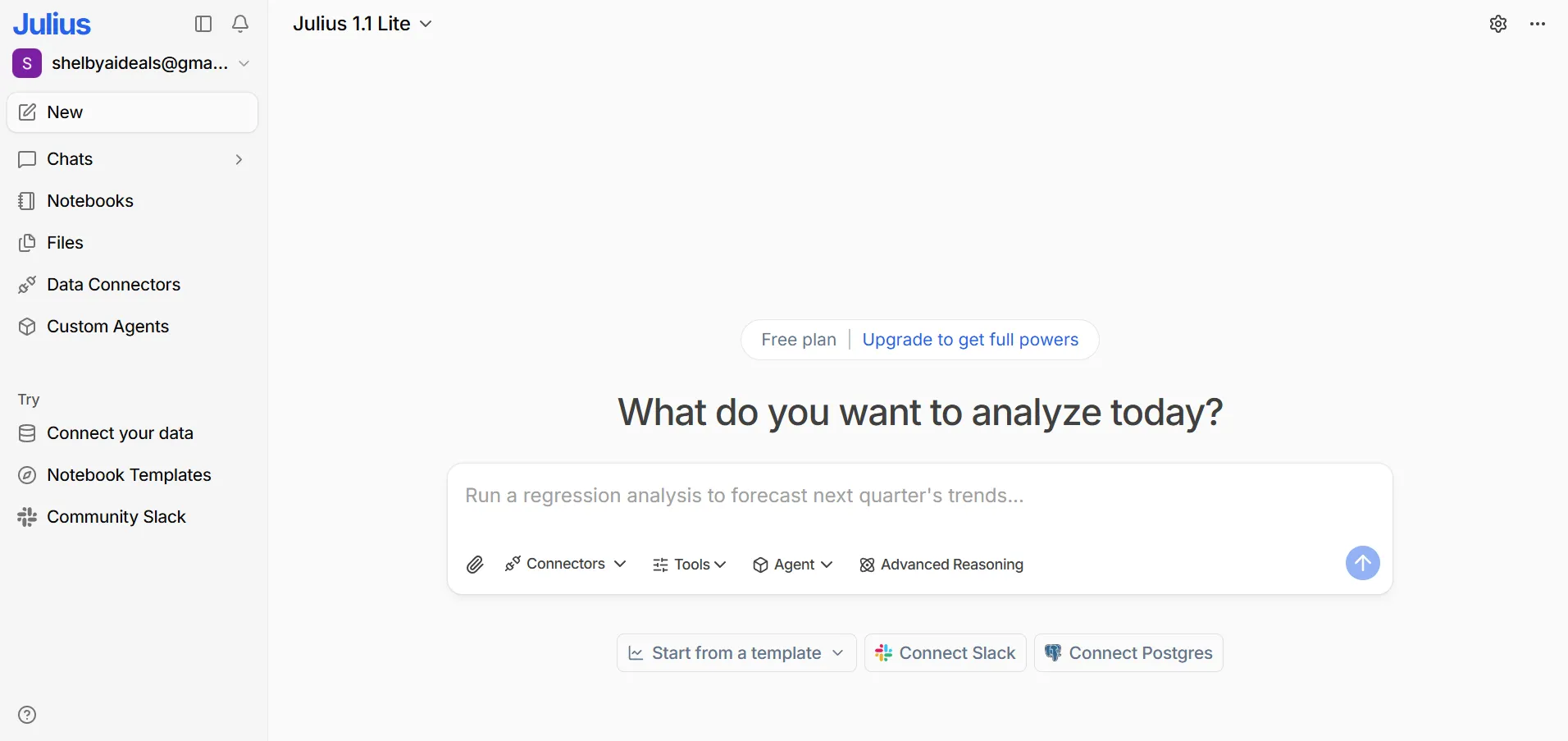 Julius Ai interface — screenshot 1