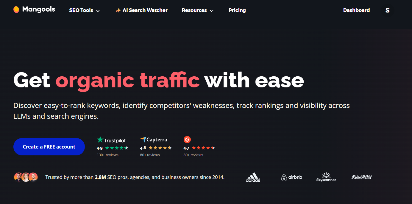Mangools — UI screenshot from hands-on testing