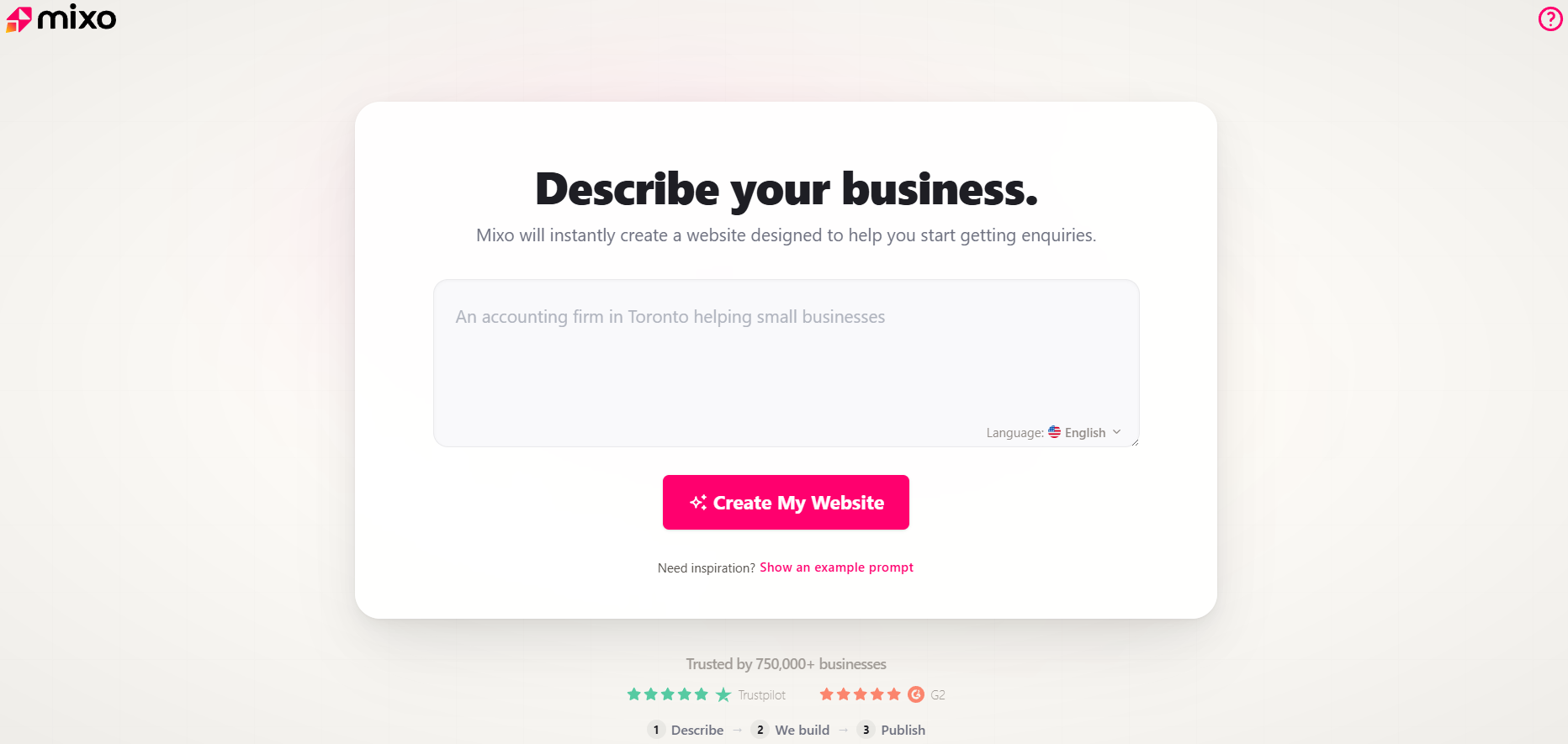 Mixo — UI screenshot from hands-on testing