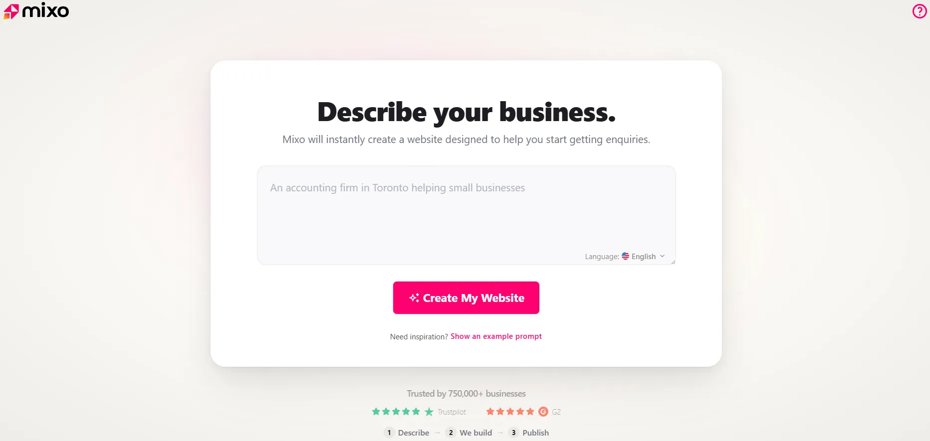 Mixo interface — screenshot 1
