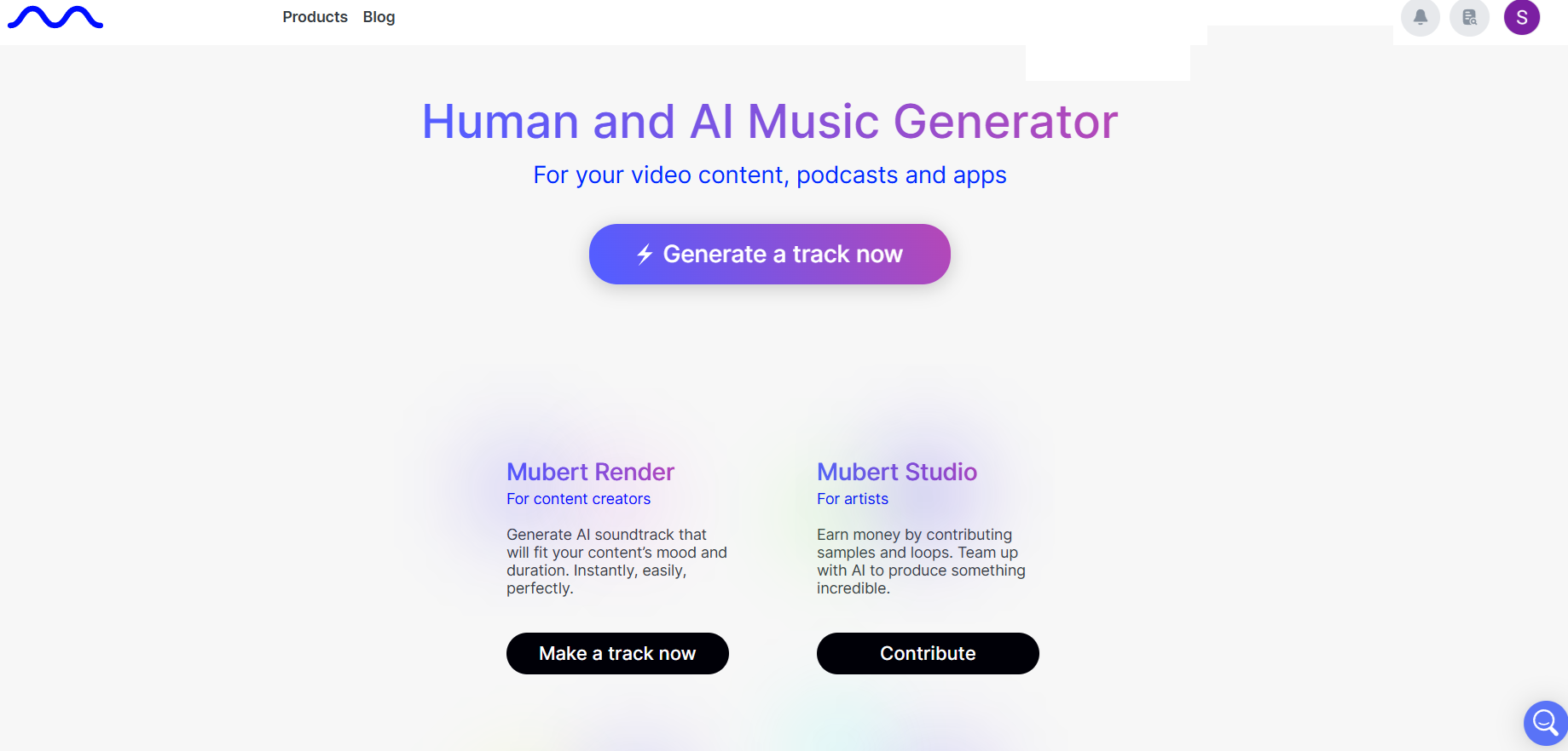 Mubert — UI screenshot from hands-on testing