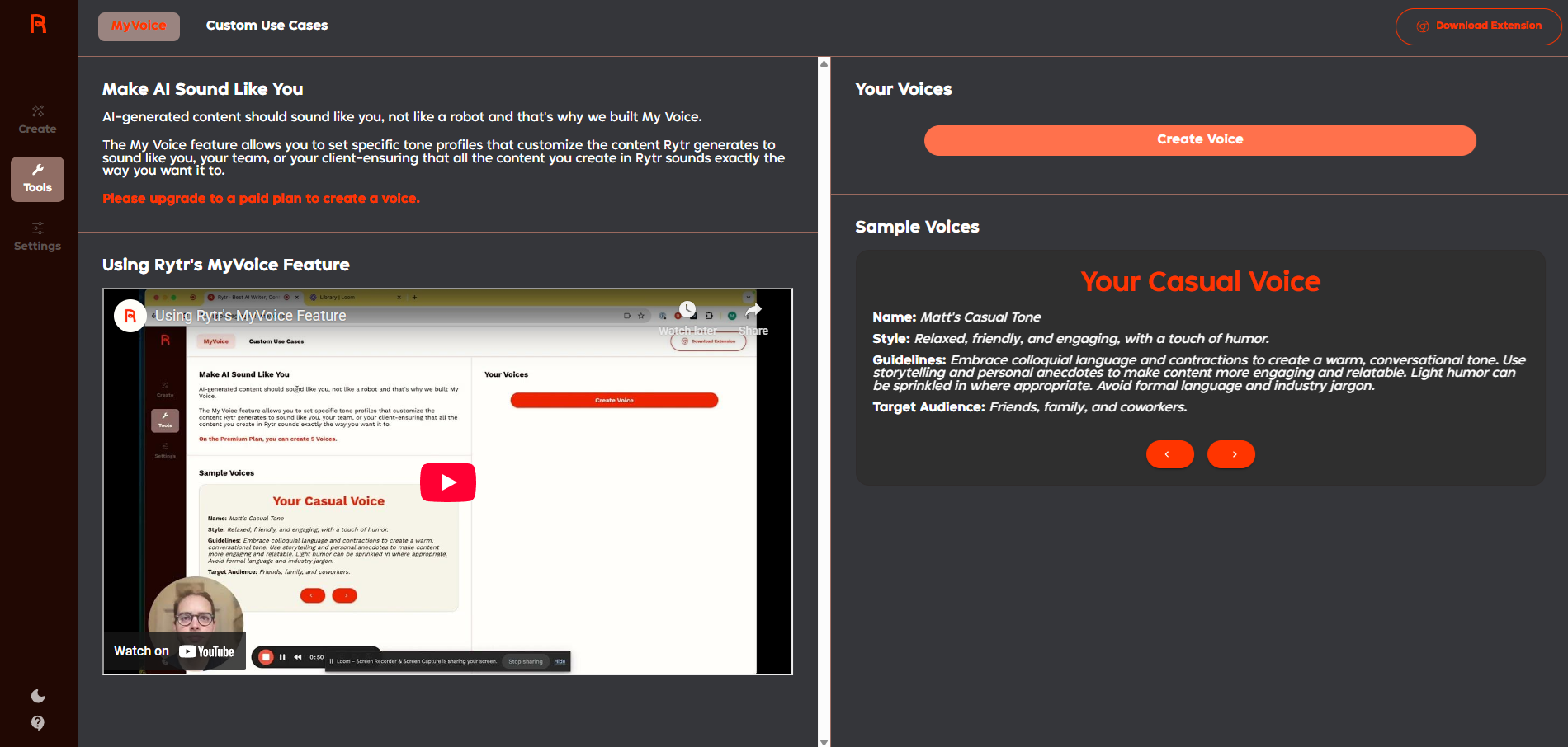 Rytr — UI screenshot from hands-on testing
