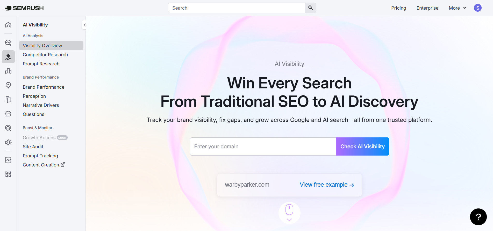 SEMrush — UI screenshot from hands-on testing